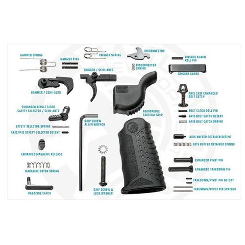 Das AR-15 Investment Cast Complete Enhanced Lower Parts Kit bietet hochwertige Teile, verbesserte Ergonomie und Leichtbau für dein optimales AR-Bauprojekt.