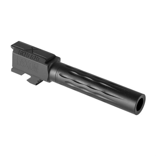 Der Faxon Flame Match Barrel für Glock 19® bietet hohe Präzision, innovative Flutungen für bessere Kühlung und passt ohne Gunsmithing in deinen G19.
