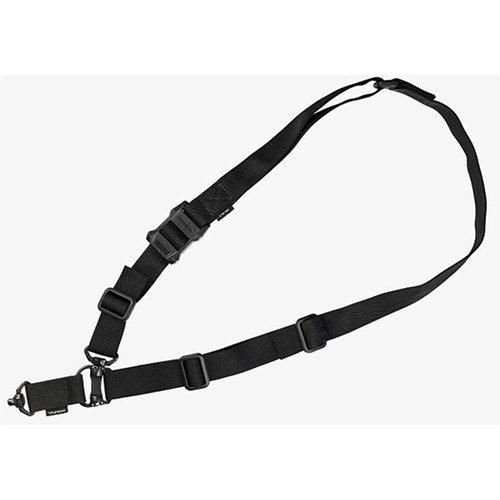 Der Magpul MS4 QDM Sling bietet eine schnelle Umstellung zwischen Ein- und Zweipunktbetrieb, ist robust, leicht verstellbar und mit korrosionsbeständigen QDM-Schwenkern ausgestattet.