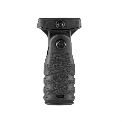Mit dem AR-15 React Folding Vertical Grip hast du mehr Kontrolle über dein Gewehr, reduzierst Mündungshochlauf und hast Platz für Ersatzbatterien.