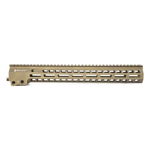 Der Geissele MK14 Super Modular Rail Handguard bietet ein schlankes Design, M-LOK Slots für Zubehör und eine stabile Free-Float-Befestigung für optimale Leistung.