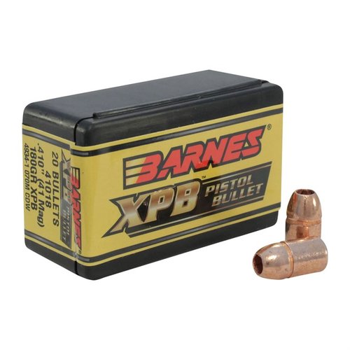 Die BARNES XPB 41 MAGNUM (0.410") Pistolenkugeln bieten hervorragende Präzision und Durchschlagskraft mit einem Gewicht von 180gr – ideal für deine nächste Jagd!