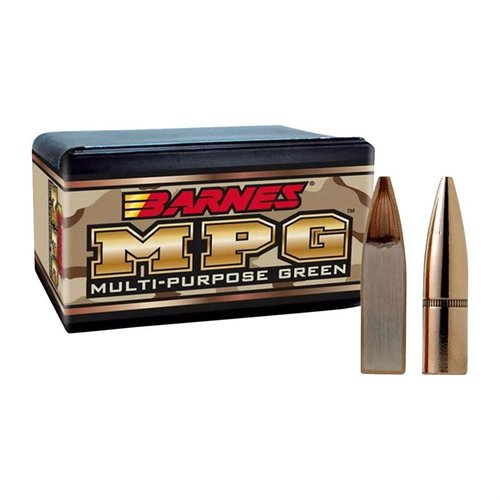 Die Barnes Multi-Purpose Green (MPG) 22 Kaliber Geschosse sind bleifrei, extrem präzise und ideal für Steel Targets, Wettkämpfe und Heimverteidigung.
