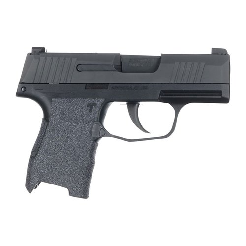 Die TALON Grips für die Sig Sauer P365 bieten volle Seitenabdeckung, einschließlich Daumenauflage, unter dem Abzug und auf dem Griffstück für optimalen Halt.