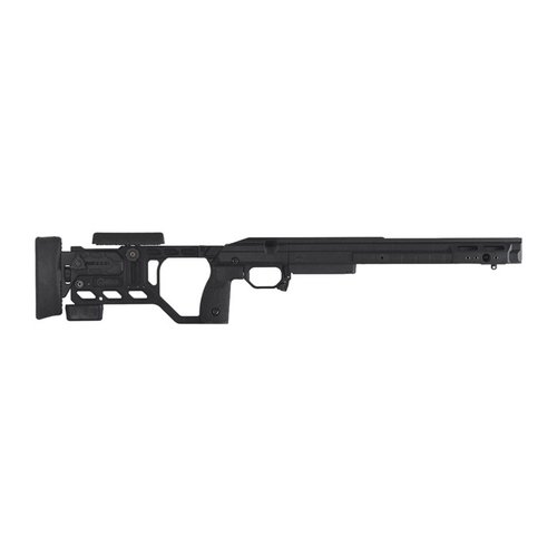 Das KRG Whiskey-3 Chassis bietet präzise Aluminium-Bettung, werkzeuglose Anpassungen und eine modulare Ergonomie für deine Remington 700.
