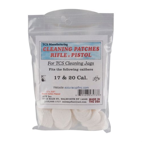 Die TCS CLEANING PATCHES aus 100% Baumwollflanell bieten die perfekte Passform für verschiedene Kaliber und gewährleisten eine effektive Reinigung deiner Waffen.