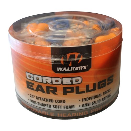 Die Walkers Corded Foam Ear Plugs bieten 32 dB Schallreduzierung, sind durch ein 24-Zoll-Kabel verbunden und gehen beim Schießen nicht verloren.