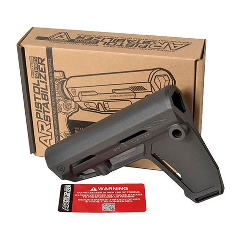 Entdecke den Strike Industries AR Pistol Stabilizer: ergonomisch, leicht, mit ambidextrous QD Cups und sicherer Positionierung für perfekten Komfort und Stabilität.