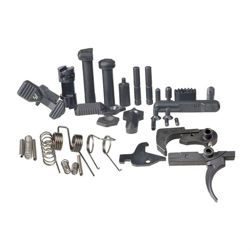 Das AR Enhanced Lower Receiver Parts Kit von Strike Industries bietet eine komplette Lösung für dein AR15 mit einem präzisen 4.5-5.5 lb Abzug für ein verbessertes Schießerlebnis.