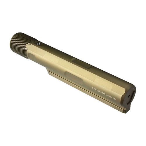 Das Strike Industries Advanced Receiver Extension verbessert die Funktionalität und Ästhetik deines AR15/AR10 mit leichterem 7075-T6 Aluminium und weniger Reibung.