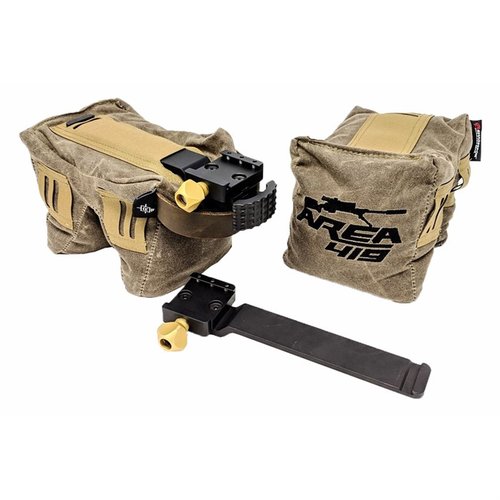 Mit dem RailChanger Kit erhältst du einen stabilen, anpassbaren Shooting Bag, der in verschiedenen Positionen verwendet werden kann und optimalen Halt für dein Gewehr bietet.