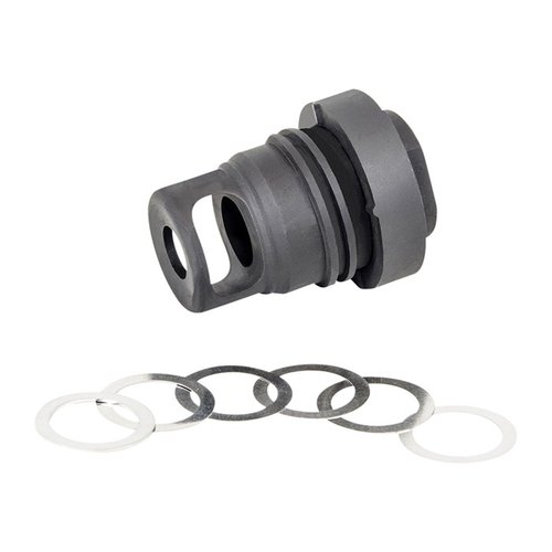 Der YHM Mini QD Muzzle Brake ist kompakt, leicht und perfekt für Wettkämpfe. Er ist mit YHM Suppressoren kompatibel und bietet eine durchgängige Bohrung von .350 Zoll.