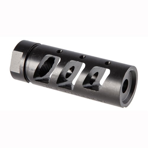 Der RA-701 Compensator .22 Caliber reduziert Rückstoß und Aufwärtsbewegung, damit du schnell im Ziel bleibst. Hergestellt aus 416 Edelstahl mit schwarzer Nitrierung.