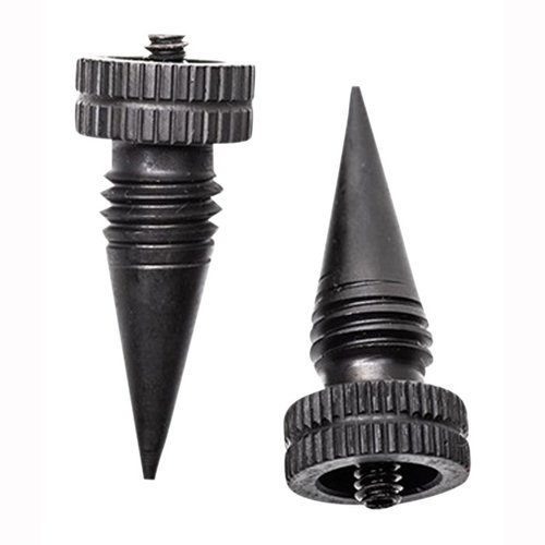 Die ACCU-TAC G2 BIPOD SPIKES bieten aggressive Traktion auf weichem Untergrund und lassen sich dank des einfachen Schraubdesigns schnell von Gummi- auf Stahlspitzen wechseln.