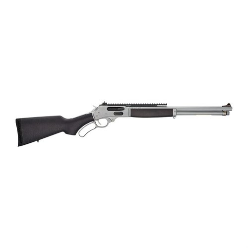 Die ALL WEATHER SIDE GATE PICATINNY .45-70 von HENRY bietet eine robuste Lever Action, eine 4-Schuss Kapazität und einen langlebigen, hartverchromten Lauf für maximale Leistung.
