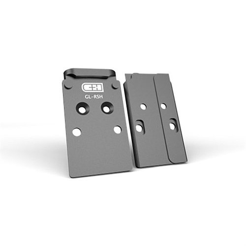 Die V4 MIL/LEO Optik-Montageplatte von C&H Precision bietet eine robuste Lösung für Glock MOS-Pistolen, gefertigt aus 6061 Aluminium mit herausnehmbaren T-Posts.