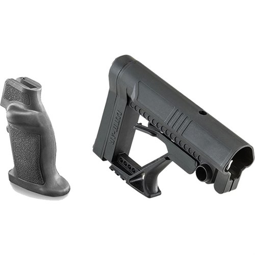 Der Luth-AR MBA-5 Buttstock ist leicht, verstellbar und bietet eine bequeme Wangenauflage. Mit dem Chubby Grip® hast du perfekten Halt für präzise Schüsse.