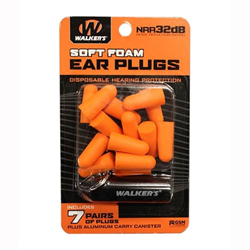 Die Walkers Foam Ear Plugs bieten effektiven Lärmschutz mit 25 dB, sind durch das Nackenband immer griffbereit und beinhalten Ersatzstöpsel.