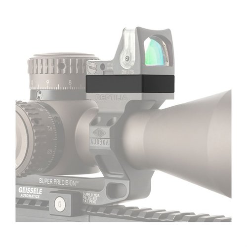 Der Reptilia ROF Riser hebt dein Trijicon RMR/SRO um 2,5mm oder 10mm an, bietet mehr Platz für hohe Türme und größere Objektive und kommt mit längeren Schrauben.