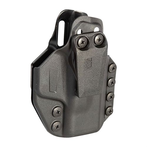 Entdecke das Stache™ IWB Holster: modular, bequem und robust, ideal für den täglichen Gebrauch. Kompatibel mit verschiedenen Zubehörteilen für maximale Flexibilität.