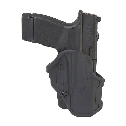 Das T-SERIES L2C Holster bietet sicheren Halt mit Daumenbetätigung, optimaler Zugkraft und wetterfestem Material für zuverlässigen Einsatz unter allen Bedingungen.
