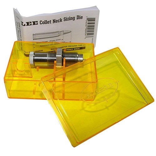 Die Lee Collet Neck Sizer Dies bieten dir die genaueste Munition, da sie die Hülsenhälse perfekt anpassen und ganz ohne Schmierung auskommen.