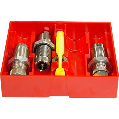Das PISTOL CARBIDE 3 DIE SET für 9mm Makarov enthält alles, was du brauchst: Carbide Full Length Sizing Die, Bullet Seating Die und mehr – ganz ohne Sizing Lube!
