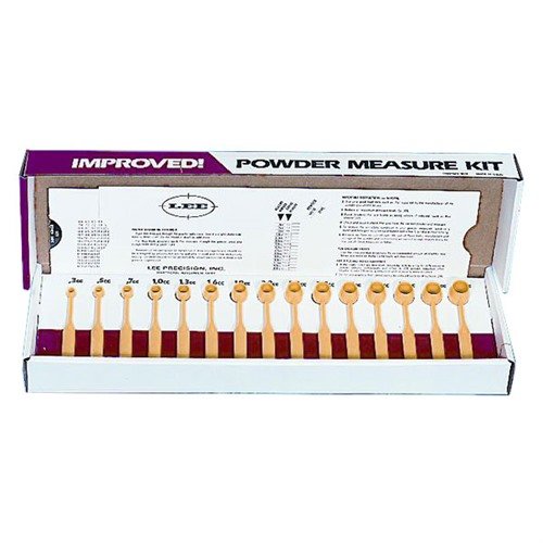 Das Lee Powder Measure Dipper Kit enthält 15 abgestufte Powder Dipper von 0,3cc bis 4,3cc und eine praktische Slide-Karte mit einem Pulverdosierungsdiagramm.