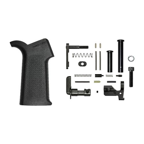 Das AR .308 M5 Lower Parts Kit von Aero Precision bietet dir alle nötigen Teile für den Zusammenbau, inklusive Magpul MOE SL Grip und M5 spezifischen Komponenten.