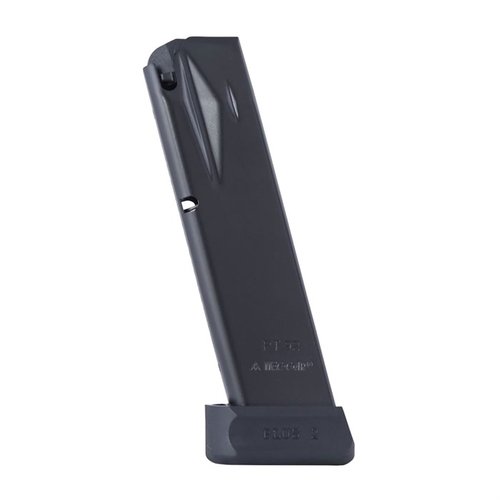 Die TAURUS PT92/99 Magazine von MEC-GAR bieten eine hohe Kapazität von 20 Schuss, sind aus langlebigem, nahtlosem Kohlenstoffstahl gefertigt und sorgen für zuverlässige Leistung.