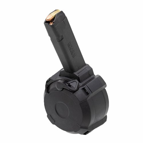 Mit dem PMAG D-50 GL9 hast du ein 50-Schuss Trommelmagazin für Glock, das einfach zu laden ist, deine Finger schont und den Ladezustand anzeigt.