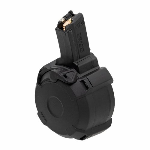 Der Magpul PMAG D-50 MP ist ein leichtes, robustes Trommelmagazin mit 50 Schuss, ideal für HK94/MP5, mit einfacher Reinigung und praktischem Rundenzähler.