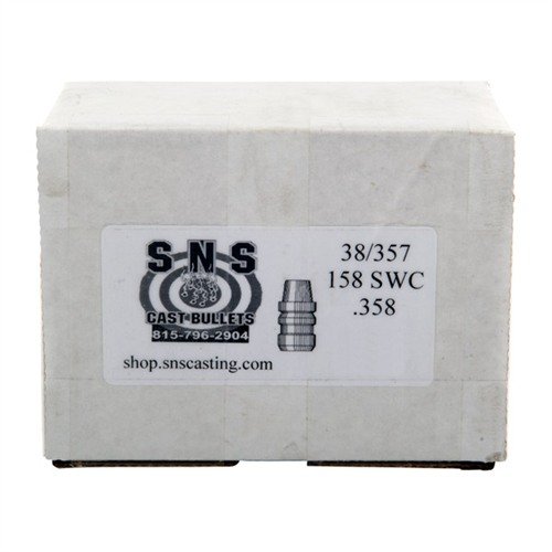 Die CAST .38 Kaliber 158gr Semi-Wadcutter Geschosse von SNS bieten dir präzise, konsistente Leistung dank hochwertigem 92% Blei und 18 Brinell-Härte.
