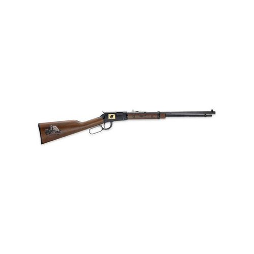 Feiere den Philmont Scout Ranch mit diesem einzigartigen Gewehr: 20 Zoll Octagon-Blau-Lauf, amerikanischer Walnuss-Schaft und kunstvolles Design.