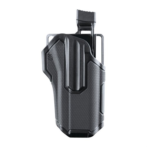 Das Blackhawk Omnivore Holster passt zu über 150 halbautomatischen Pistolen, bietet Level 2 Retention und einen intuitiven Daumenhebel für schnellen Zugriff.