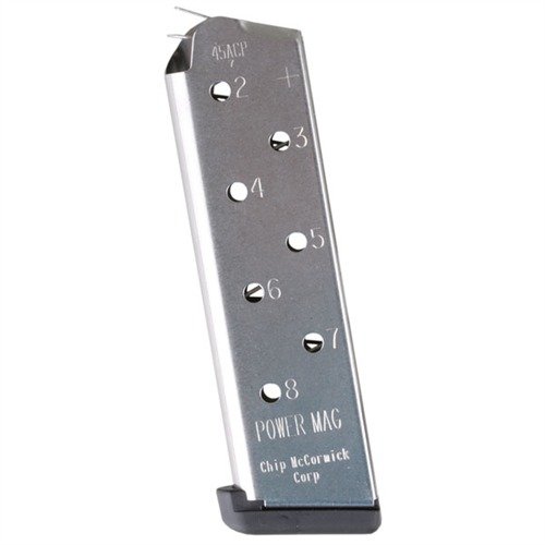 Die 1911 8RD 45ACP Power Plus Magazine bietet zuverlässige Leistung, eine verbesserte Anti-Tilt-Follower-Technologie und eine zusätzliche Runde für maximale Effizienz.