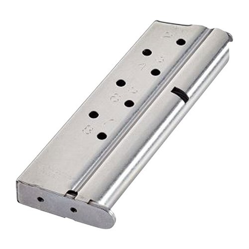 Das CMC Match Grade Magazin für die 1911er Kompaktmodelle bietet eine präzise Passform, verbesserte Follower-Designs und eine 8-Schuss-Kapazität für optimale Leistung.