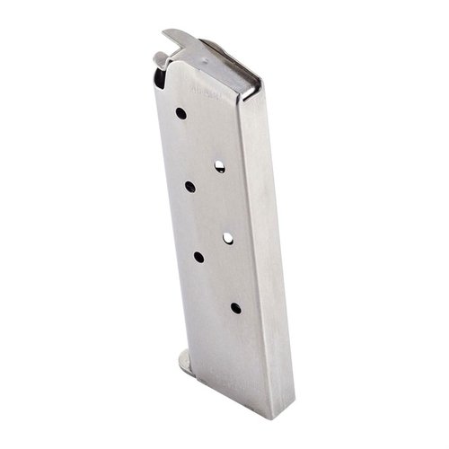 .45 ACP 1911 Magazin mit 7 Schuss, aus rostfreiem Stahl, mit extra starkem Feder für Zuverlässigkeit und Sichtlöchern für die Rundenzahl – ideal für deine 1911.