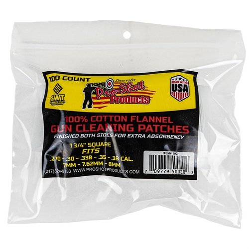 .270-.38 CAL. 100CT. PATCHES von PRO SHOT PRODUCTS, INC bieten dir eine effektive Reinigung deiner Waffen mit hoher Saugfähigkeit und perfekter Passform.