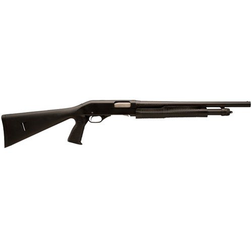 Die Stevens 320 Security Pump 12ga mit 18,5" Pistol Grip bietet dir Zuverlässigkeit, einfache Handhabung und hohe Präzision für Sicherheit und Selbstverteidigung.