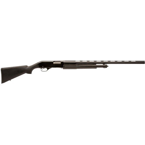 Die Stevens 320 Field Pump 12GA 28" bietet zuverlässige Leistung mit einem robusten synthetischen Schaft, dualen Schiebebars und einem 5+1 Magazin.