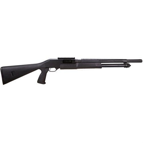 Die Stevens 320 Security 12ga mit 18,5" Lauflänge bietet dir eine zuverlässige Leistung, Picatinny-Schiene für Zubehör und einen Heat Shield für verbesserte Sicherheit.