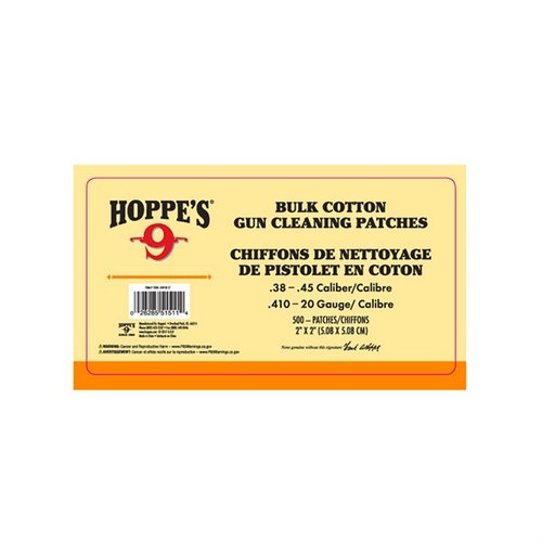 Die HOPPE'S Patches für .38-.45 Cal und .410-20 GA bieten eine effektive Reinigung für deine Waffen und sind in praktischen 40er-Packungen erhältlich.