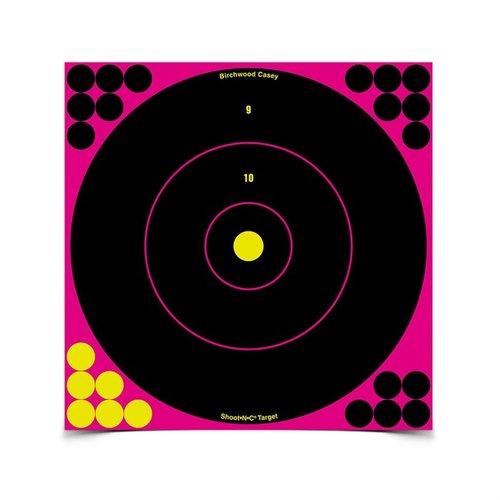 Die Birchwood Shoot-N-C 12" Pink Round Targets sind ideal für Schießen auf kurze Distanz, leicht erkennbare Einschüsse und selbstklebend für drinnen und draußen.