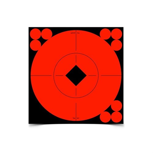 Die selbstklebenden BC 6" Target Spots bieten sofortige Zielscheiben, hohe Sichtbarkeit und klare Trefferanzeige für bessere Ergebnisse beim Schießen.