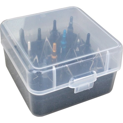 Die MTM Broadhead Box bietet Platz für 16 feste oder mechanische Broadheads, schützt sie optimal und sorgt für eine einfache Organisation deiner Ausrüstung.