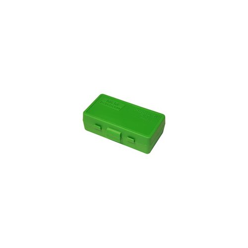 Die MTM Ammo Box für 50 Patronen mit Flip-Top ist ideal für 25 ACP und 32 LC. Sie bietet sicheren Transport und einfachen Zugriff auf deine Munition.