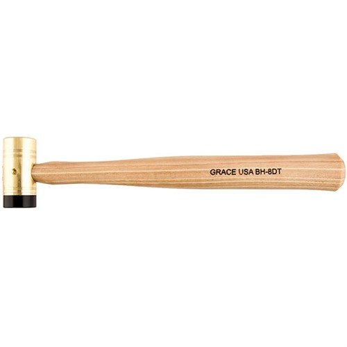 Der Grace USA Delrin-Tipped Brass Hammer bietet einen dualen Kopf aus massivem Messing und einem austauschbaren Delrin-Tipp für präzise, schonende Einsätze.