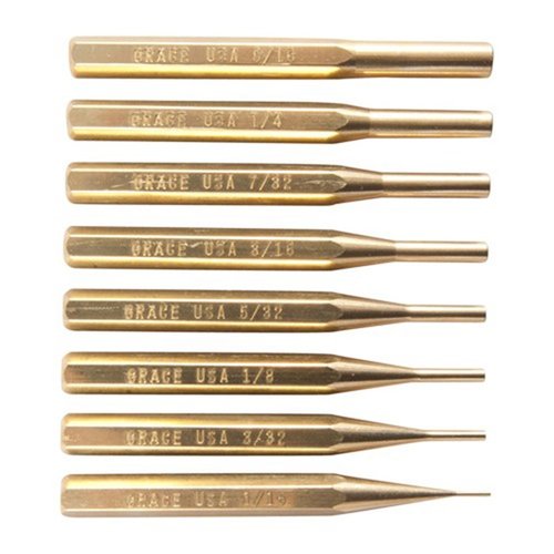 Das Grace USA Brass Punch Set bietet 8 präzise, nicht marring Punches aus hochwertigem Messing für schonende Arbeiten an Feuerwaffen und empfindlichen Komponenten.