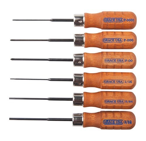 Das 6-teilige Micro Schraubendreher Set von GRACE USA bietet präzise Slotted und Phillips Köpfe, handgefertigte Holzgriffe und langlebige Chrom-Vanadium Stahlklingen.